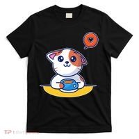 Coffee Cat Hollow Heart T-Shirt thumb 0