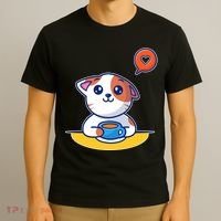 Coffee Cat Hollow Heart T-Shirt thumb 3