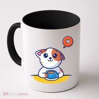 Coffee Cat Hollow Heart Coffee Mug thumb 0