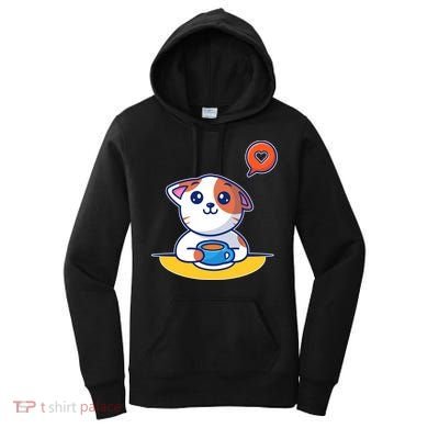 Coffee Cat Hollow Heart Women's Hoodie