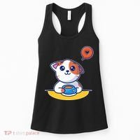 Coffee Cat Hollow Heart Women's Tank Top thumb 0