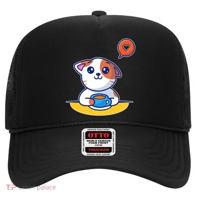 Coffee Cat Hollow Heart Hat