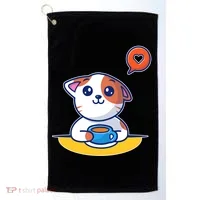 Coffee Cat Hollow Heart Golf Towel thumb 0