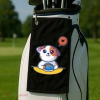 Coffee Cat Hollow Heart Golf Towel thumb 2