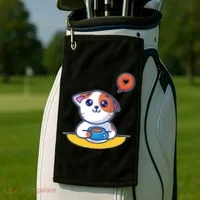 Coffee Cat Hollow Heart Golf Towel thumb 2