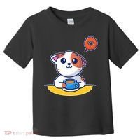 Coffee Cat Hollow Heart Toddler T-Shirt thumb 0