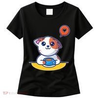 Coffee Cat Hollow Heart Women's T-Shirt thumb 0