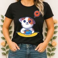 Coffee Cat Hollow Heart Women's T-Shirt thumb 2
