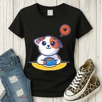 Coffee Cat Hollow Heart Women's T-Shirt thumb 3