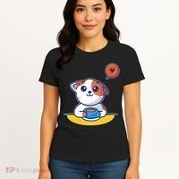 Coffee Cat Hollow Heart Women's T-Shirt thumb 4