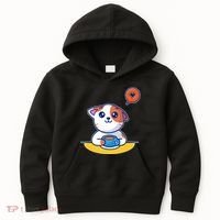 Coffee Cat Hollow Heart Kids Hoodie thumb 0