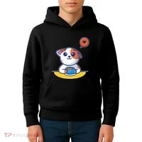 Coffee Cat Hollow Heart Kids Hoodie thumb 4