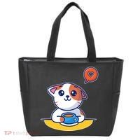 Coffee Cat Hollow Heart Tote Bag thumb 0
