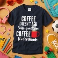 Coffee Doesn't Ask Silly Questions Coffee Understands Kids T-Shirt thumb 3