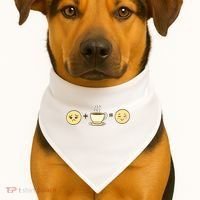 Coffee Emoji USA-Made Doggie Bandana thumb 1