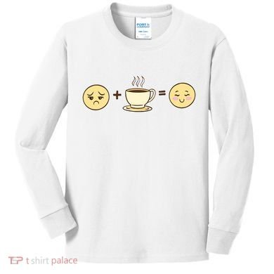 Coffee Emoji Kids Long Sleeve Shirt