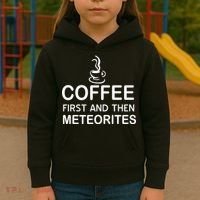 Coffee First And Then Meteorites Kids Hoodie thumb 3