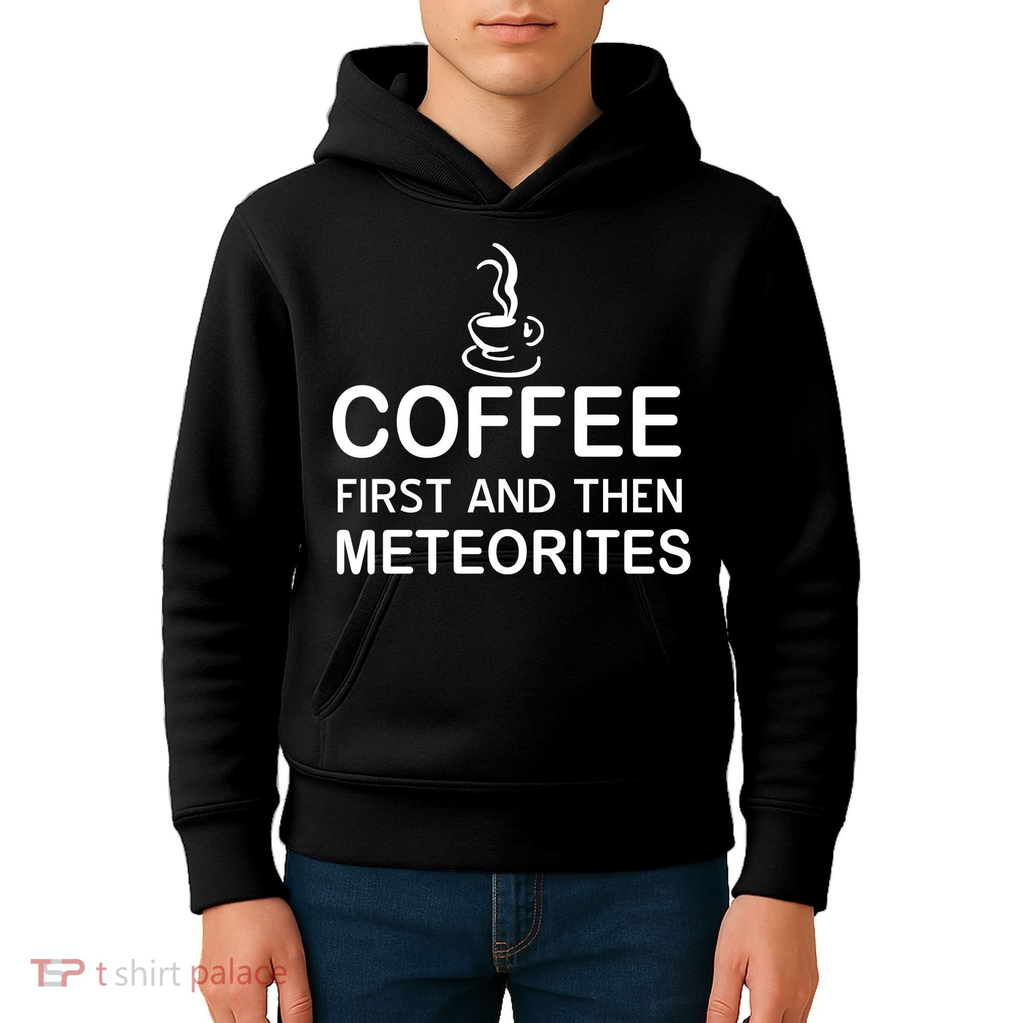 Coffee First And Then Meteorites Kids Hoodie