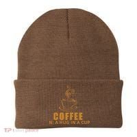 Coffee Hug In A Cup Funny Beanie thumb 0