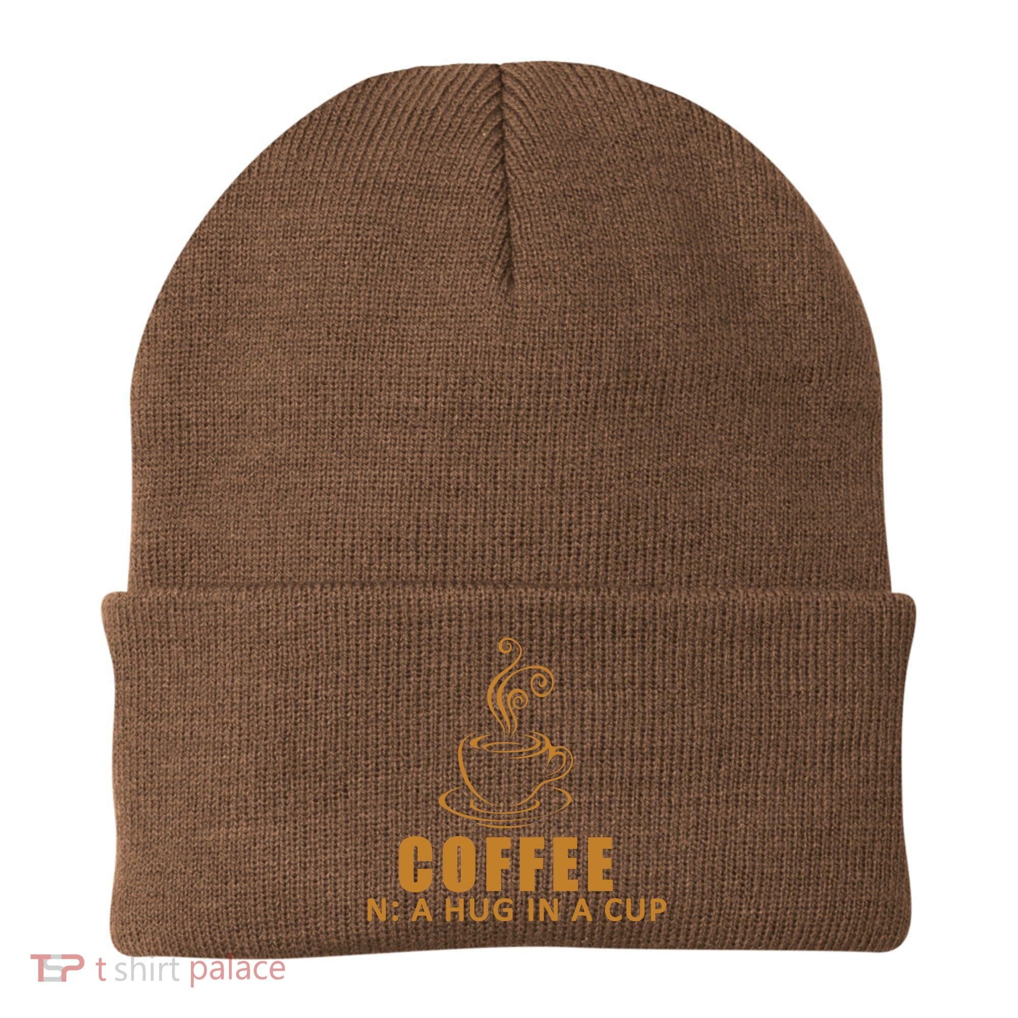 Coffee Hug In A Cup Funny Beanie