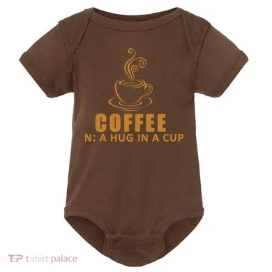 Coffee Hug In A Cup Funny Baby Bodysuit