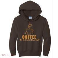 Coffee Hug In A Cup Funny Kids Hoodie thumb 0