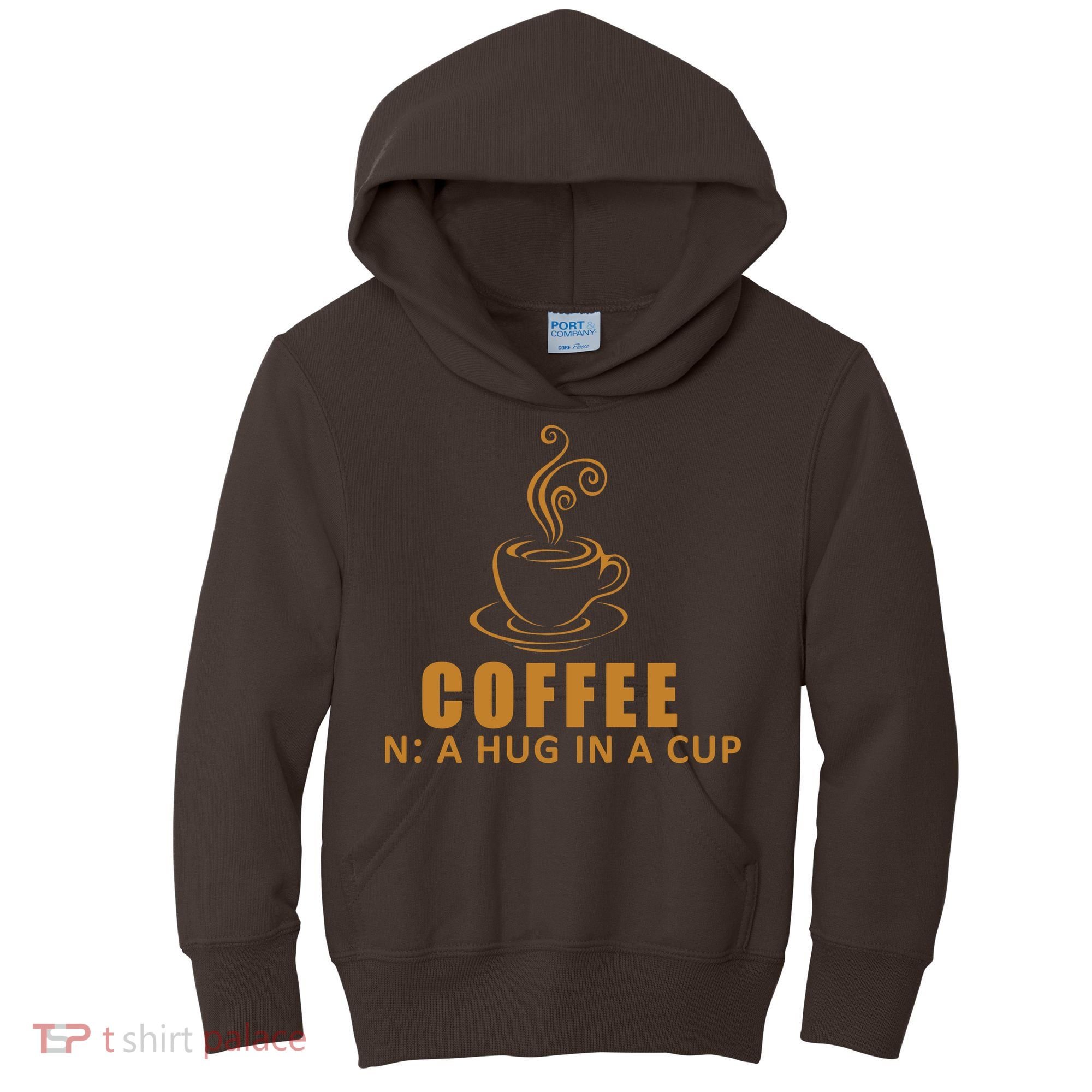 Coffee Hug In A Cup Funny Kids Hoodie