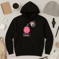 Coffee Loading Brain Hoodie thumb 3