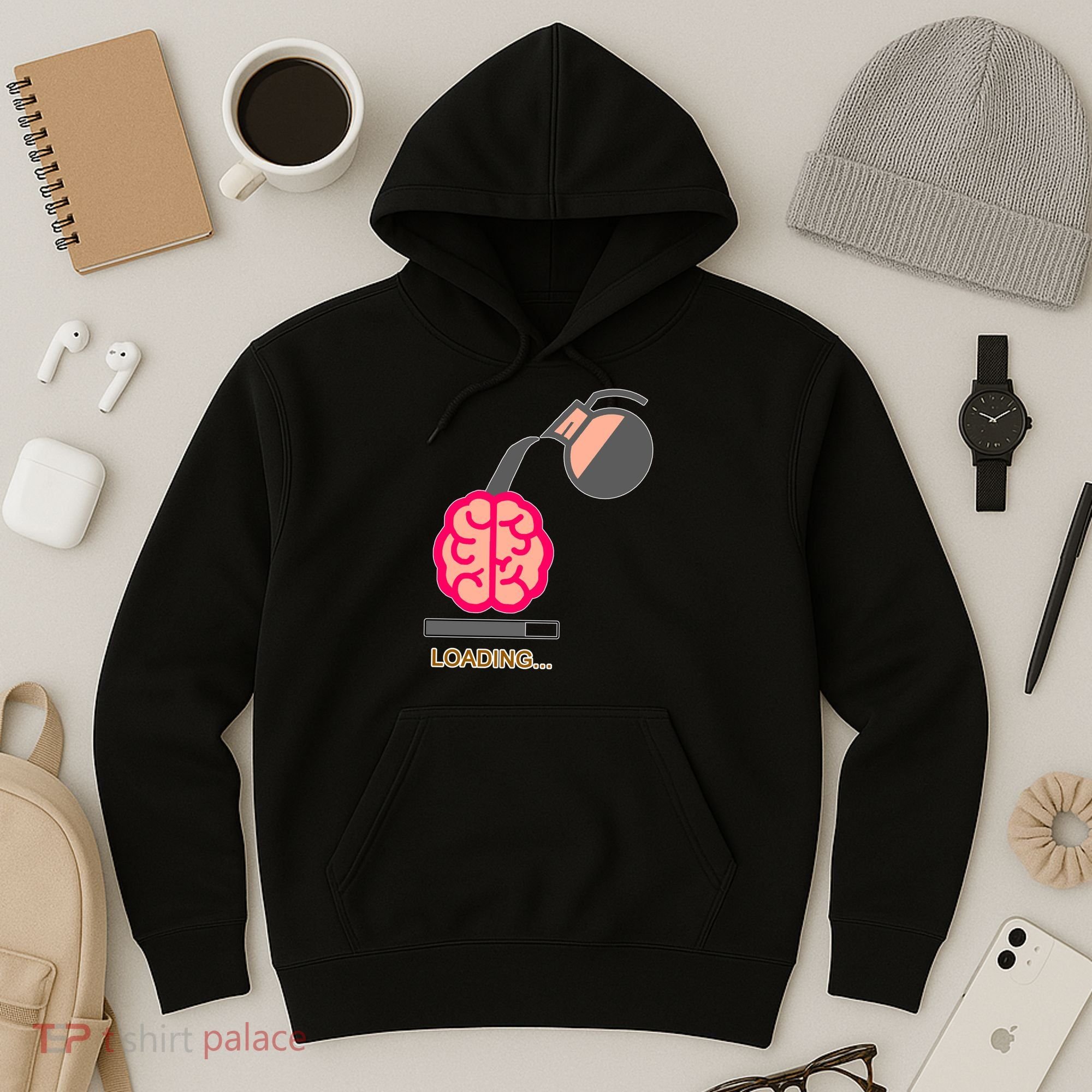Coffee Loading Brain Hoodie