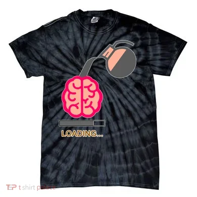 Coffee Loading Brain Tie-Dye T-Shirt