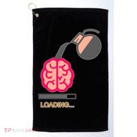 Coffee Loading Brain Golf Towel thumb 0