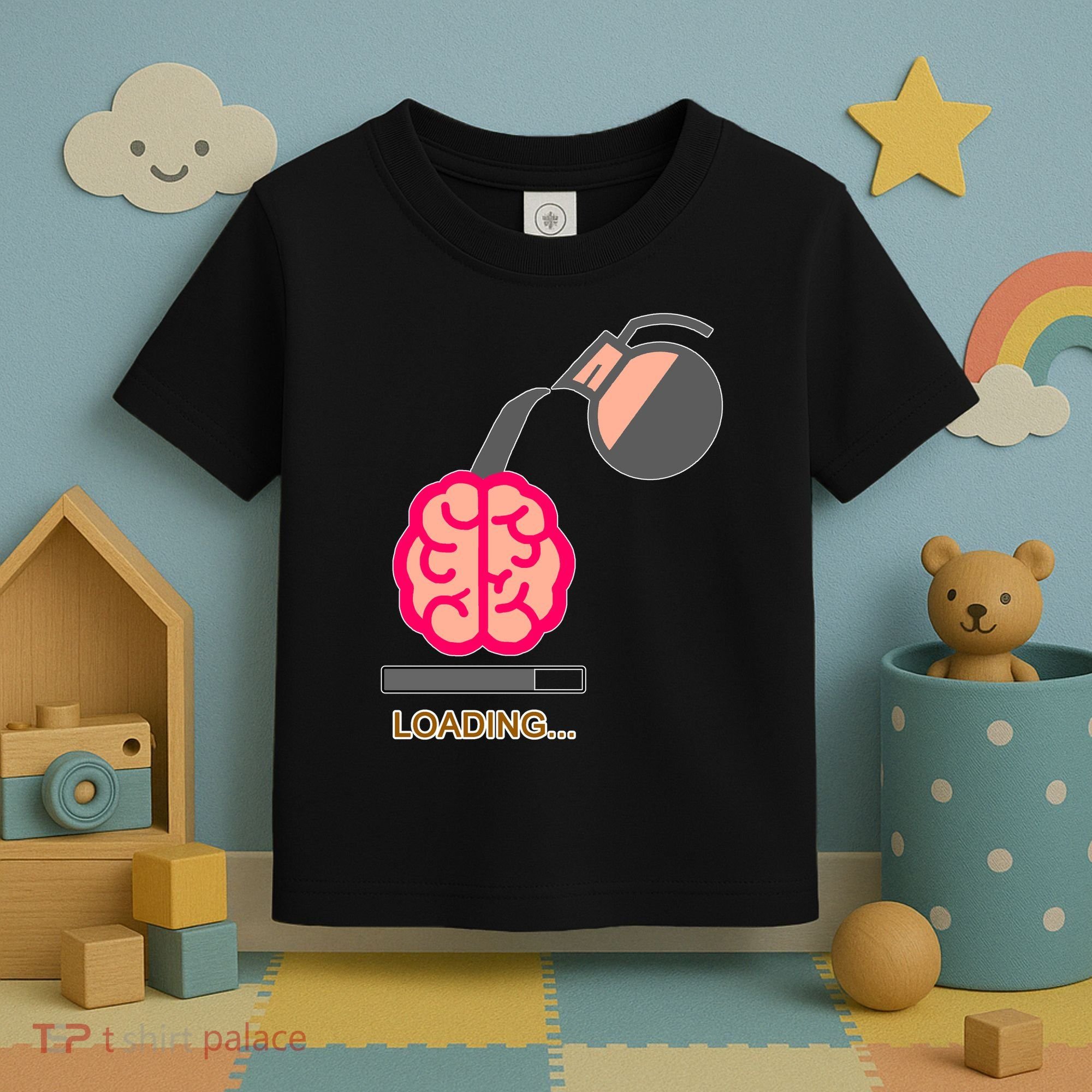 Coffee Loading Brain Toddler T-Shirt