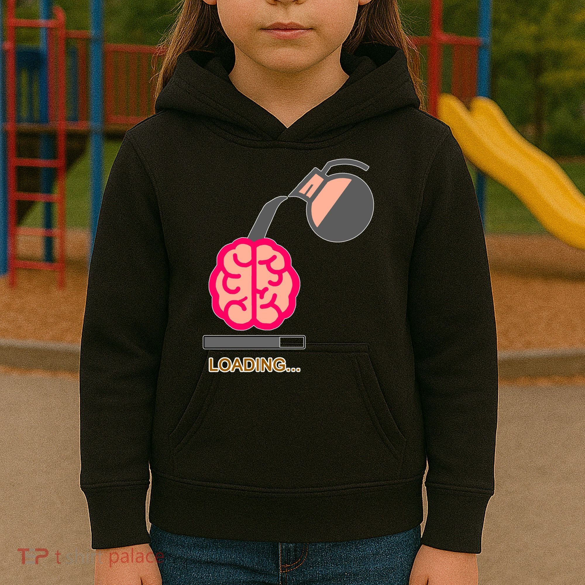 Coffee Loading Brain Kids Hoodie