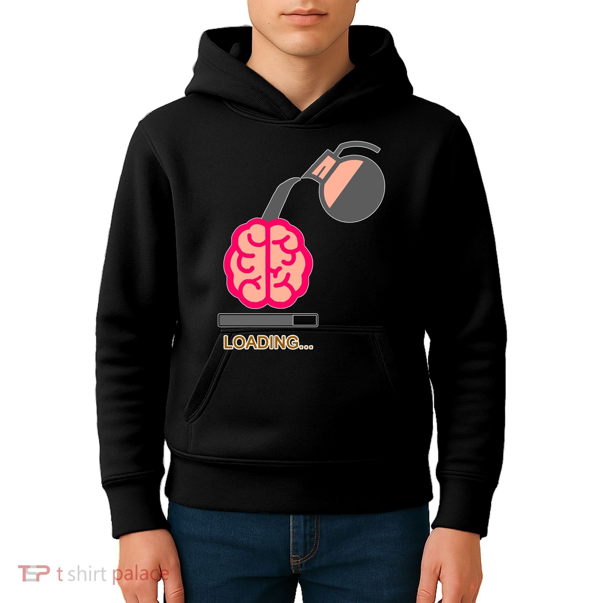 Coffee Loading Brain Kids Hoodie
