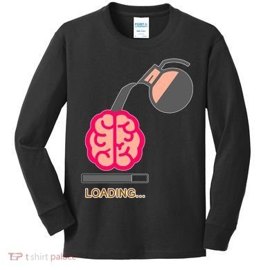Coffee Loading Brain Kids Long Sleeve Shirt