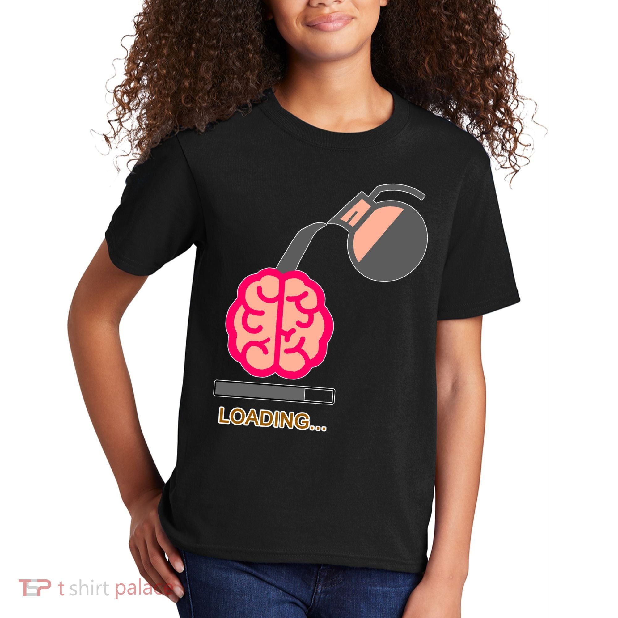 Coffee Loading Brain Kids T-Shirt