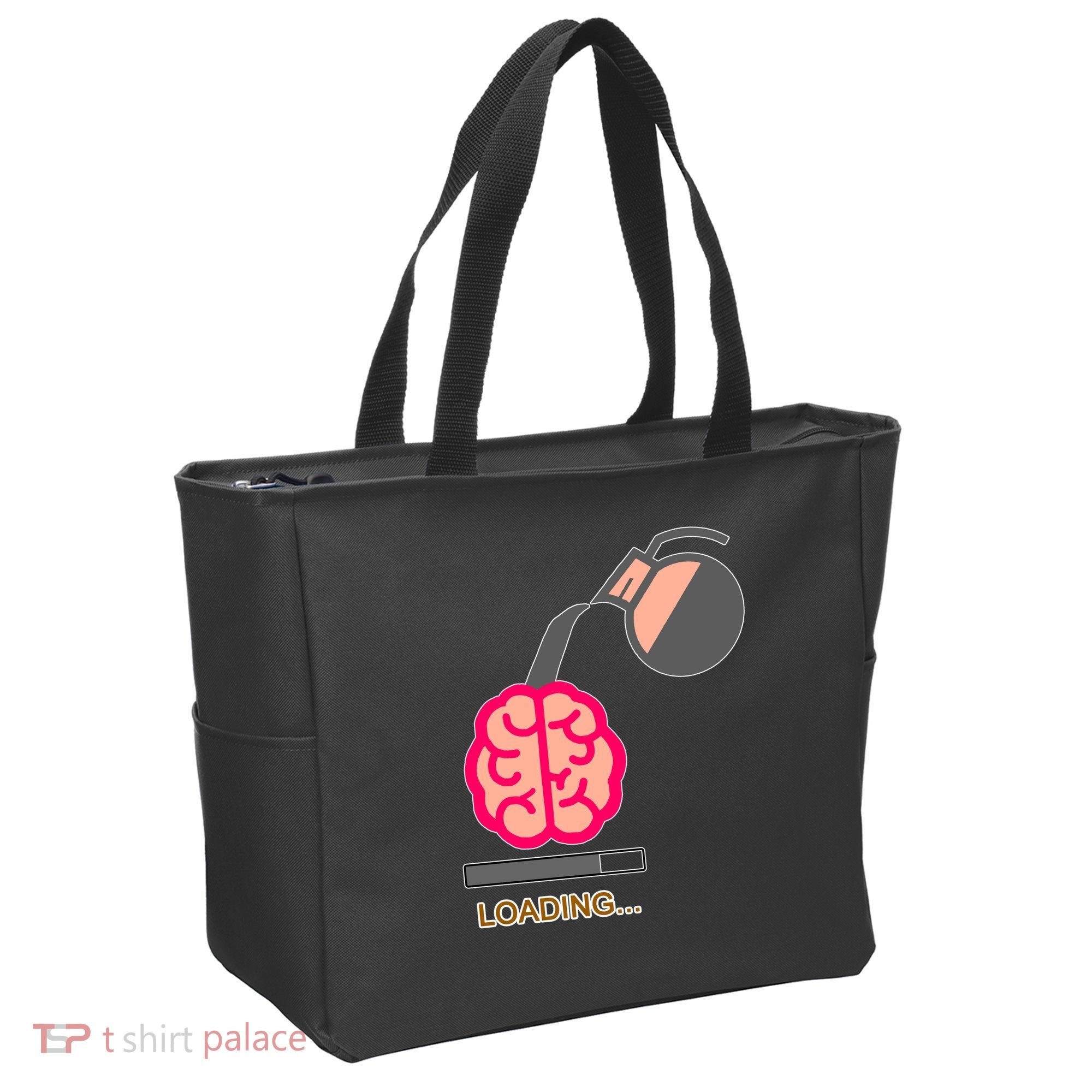 Coffee Loading Brain Tote Bag
