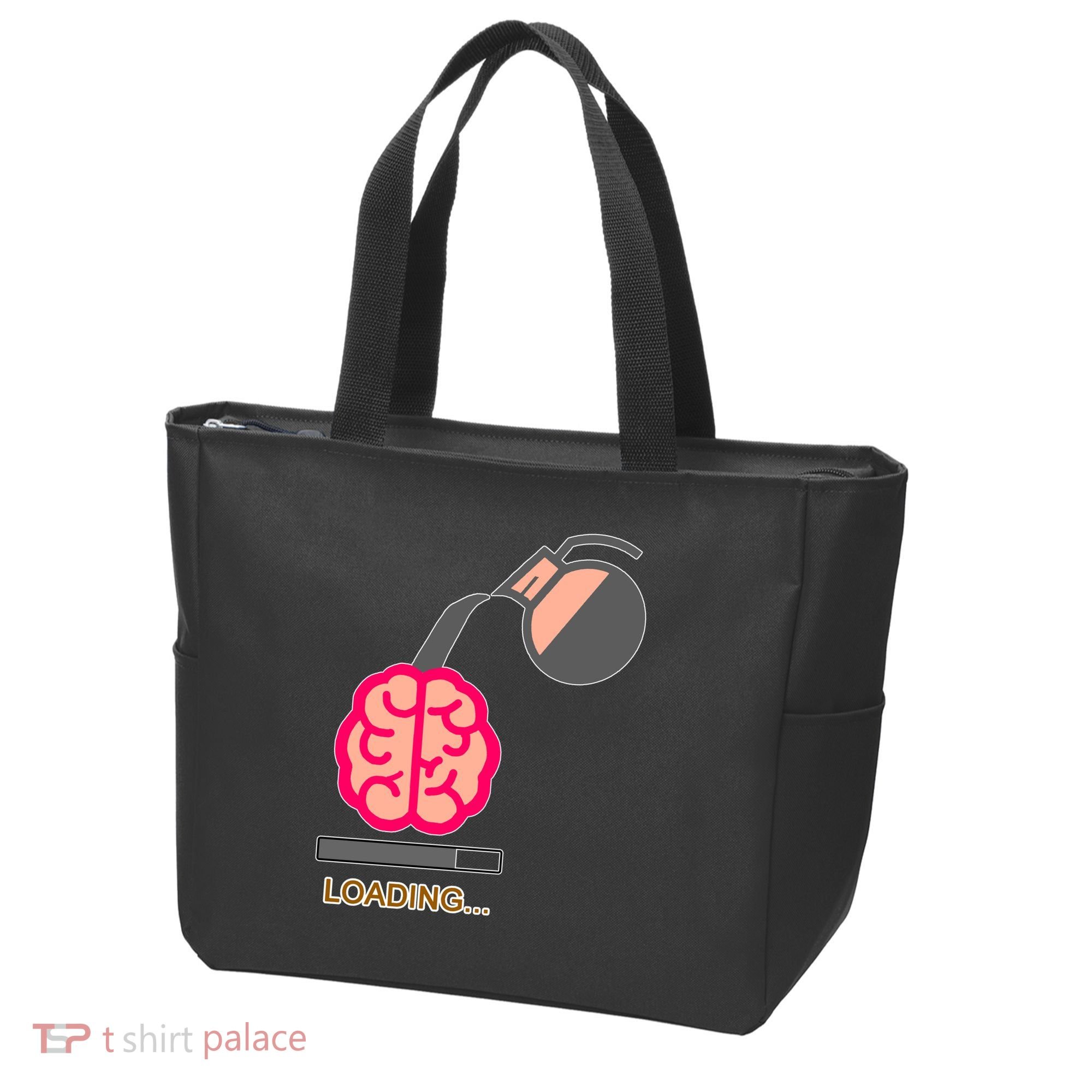 Coffee Loading Brain Tote Bag
