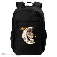 Coffee Loving Space Astronaut Moon Crest Backpack thumb 0