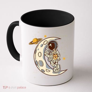 Coffee Loving Space Astronaut Moon Crest Coffee Mug