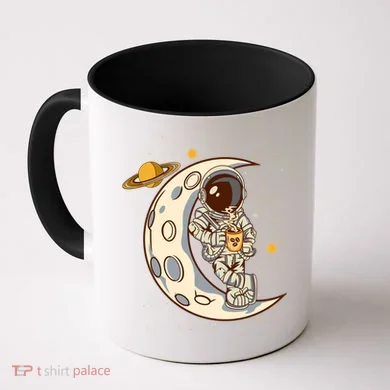 Coffee Loving Space Astronaut Moon Crest Coffee Mug