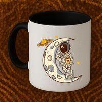 Coffee Loving Space Astronaut Moon Crest Coffee Mug thumb 2