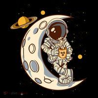 Coffee Loving Space Astronaut Moon Crest Coffee Mug thumb 5