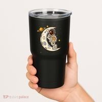 Coffee Loving Space Astronaut Moon Crest Tumbler thumb 2