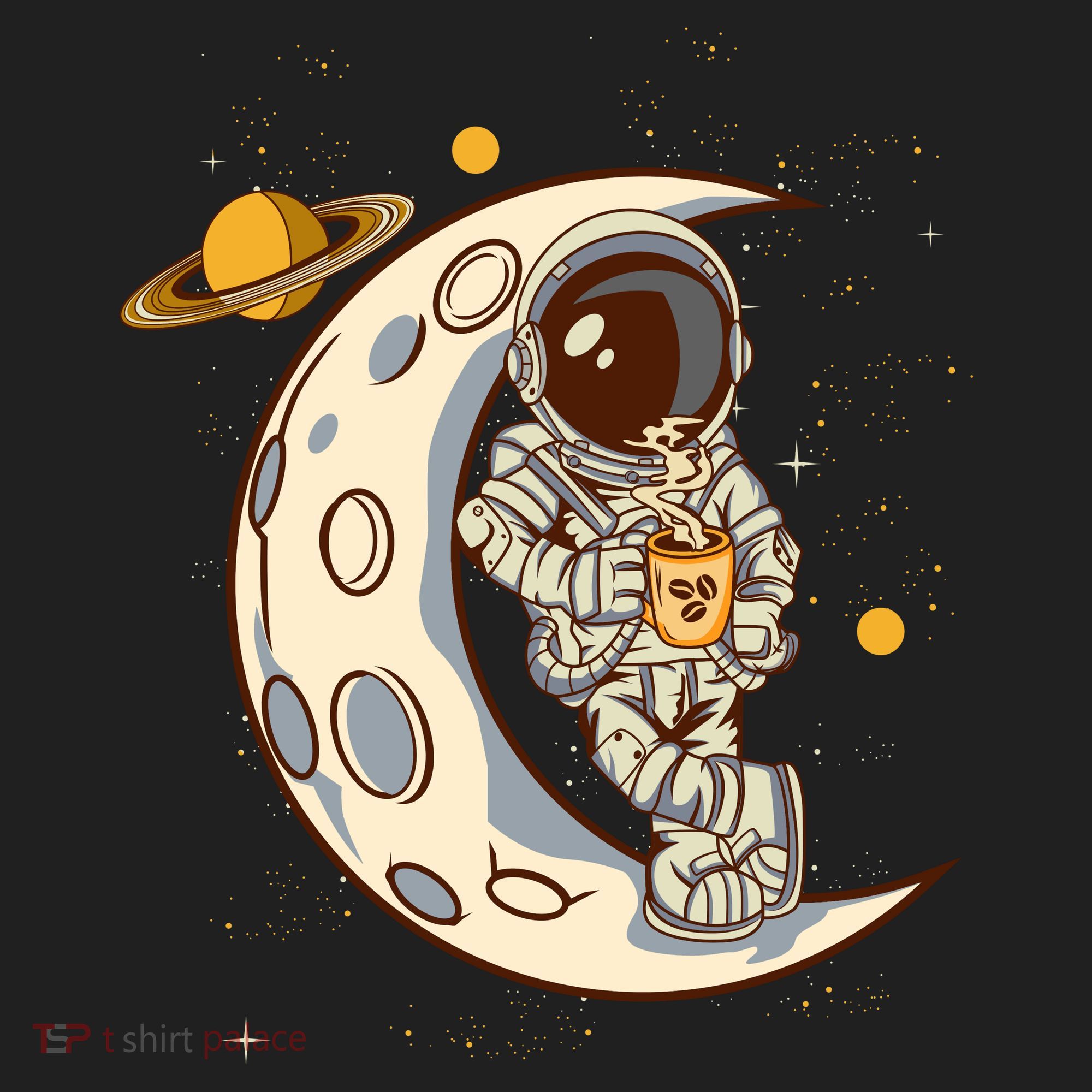Coffee Loving Space Astronaut Moon Crest Tumbler