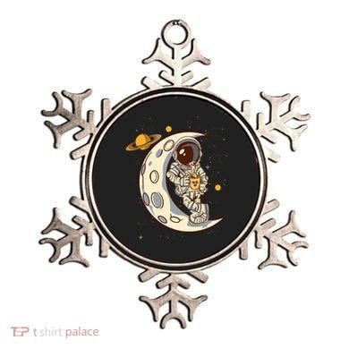 Coffee Loving Space Astronaut Moon Crest Ornament