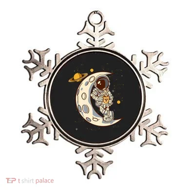 Coffee Loving Space Astronaut Moon Crest Ornament