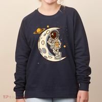 Coffee Loving Space Astronaut Moon Crest Women's Sweatshirt thumb 0