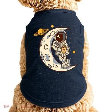 Coffee Loving Space Astronaut Moon Crest Doggie Tank