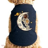 Coffee Loving Space Astronaut Moon Crest Doggie Tank thumb 0